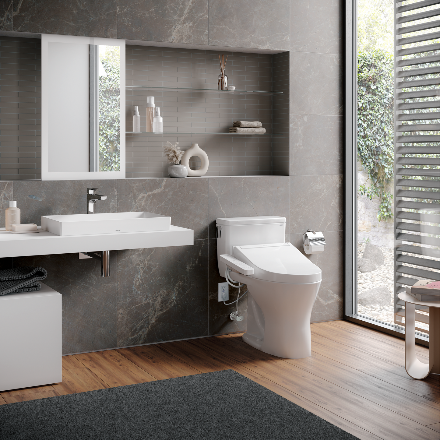 TOTO SW3074#01 Washlet C2 Electronic Bidet Toilet Seat With Premist And Ewater+ Wand Cleaning - Cotton White