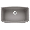 BLANCO 441775 Valea Valea SILGRANIT 32" Super Single Undermount Kitchen Sink - Metallic Gray in Metallic Gray