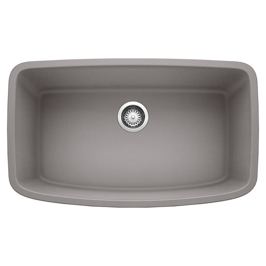 BLANCO 441775 Valea Valea SILGRANIT 32" Super Single Undermount Kitchen Sink - Metallic Gray in Metallic Gray