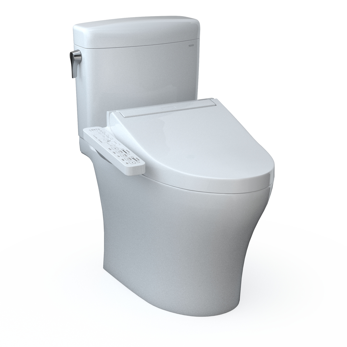 TOTO MW4363074CEMFGN#01 WASHLET+ Aquia IV Cube Two-Piece Elongated Dual Flush 1.28 and 0.9 GPF Toilet with C2 Bidet Seat , Cotton White