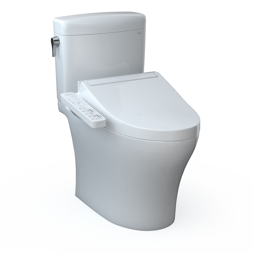 TOTO MW4363074CEMFGN#01 Washlet+ Aquia Iv Cube Two-Piece Elongated Dual Flush 1.28 And 0.9 Gpf Toilet With C2 Bidet Seat - Cotton White