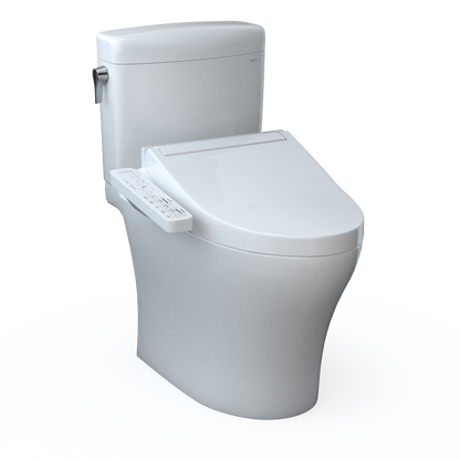 TOTO MW4363074CEMFGN#01 Washlet+ Aquia Iv Cube Two-Piece Elongated Dual Flush 1.28 And 0.9 Gpf Toilet With C2 Bidet Seat - Cotton White