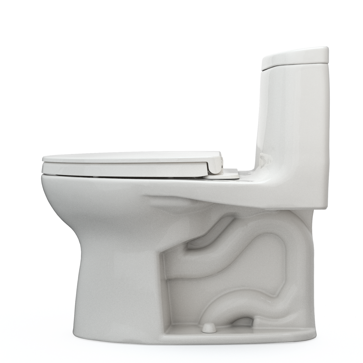 TOTO MS604124CEFG#11 UltraMax II One-Piece Elongated 1.28 GPF Universal Height Toilet with CEFIONTECT and SS124 SoftClose Seat , Colonial White