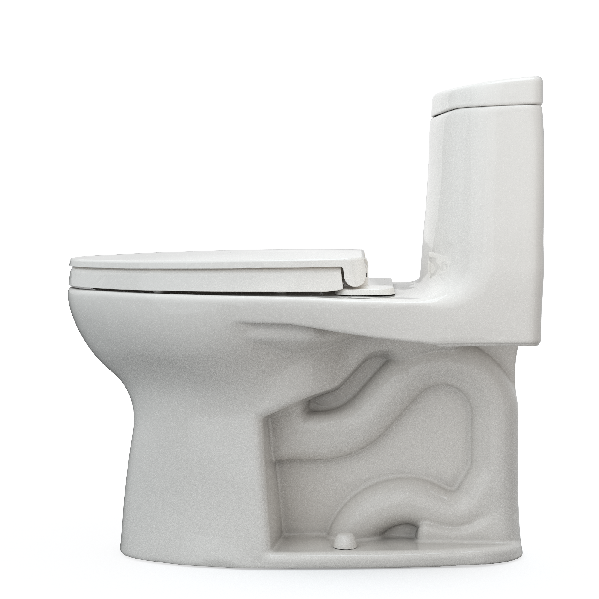 TOTO MS604124CEFG#11 Ultramax Ii One-Piece Elongated 1.28 Gpf Universal Height Toilet With Cefiontect And Ss124 Softclose Seat - Colonial White