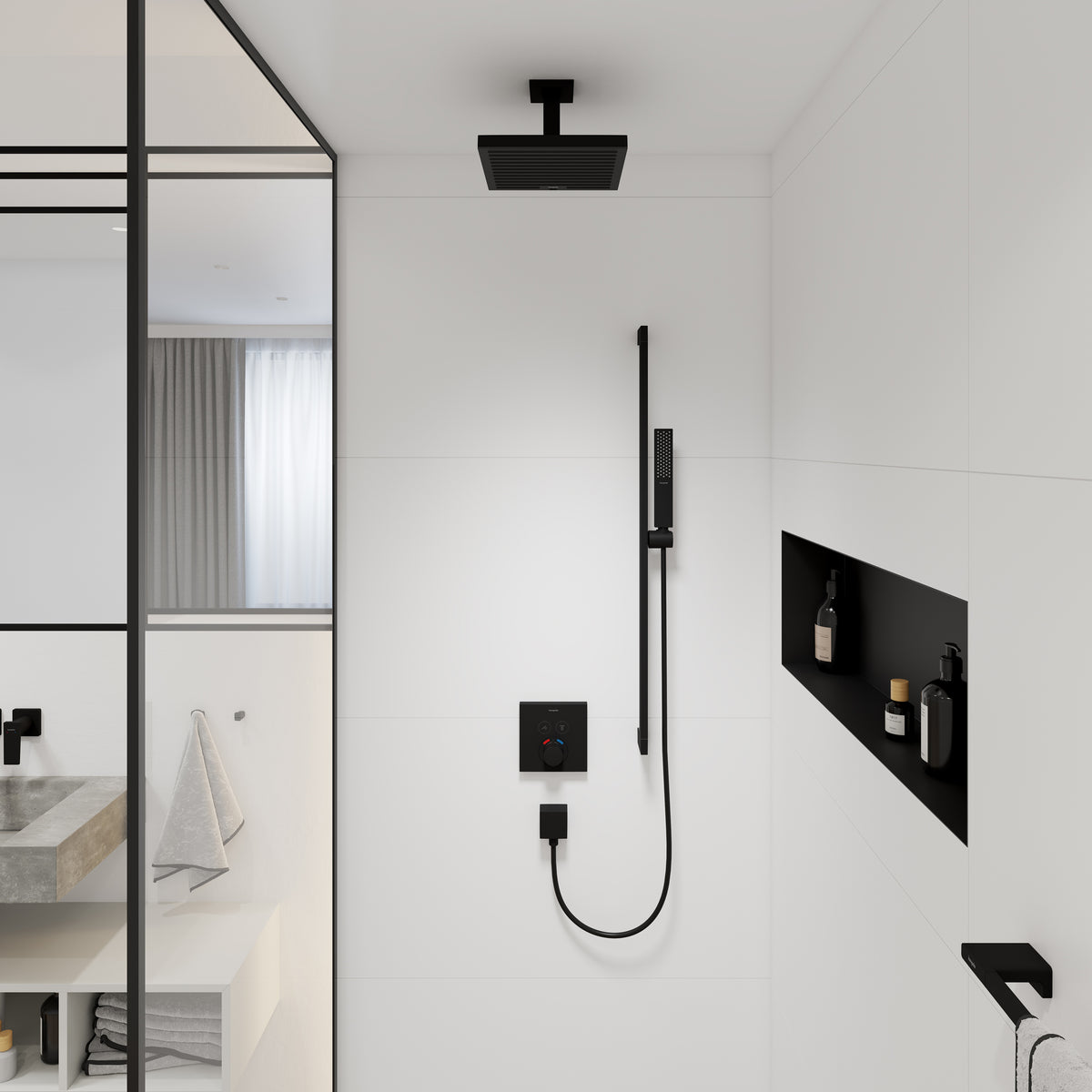 HANSGROHE 24338671 Pulsify E Extension Pipe for Ceiling Mount E, 4" - Matte Black