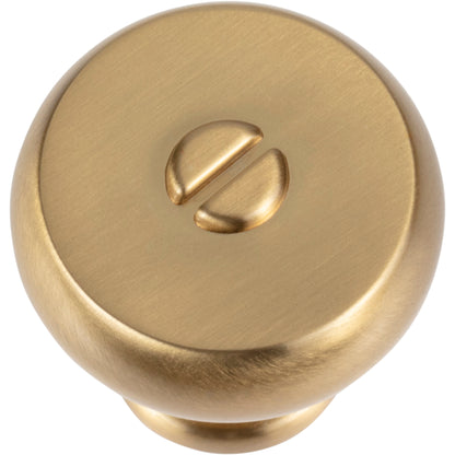 ATLAS A980-WB Everitt 1 3/16" Diameter Round Knob - Warm Brass