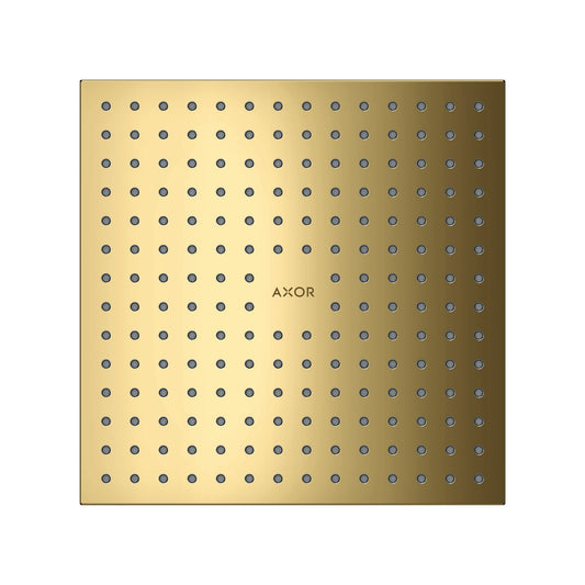 AXOR 35313991 ShowerSolutions Showerhead 250 Square 2-Jet, 2.5 GPM - Polished Gold Optic