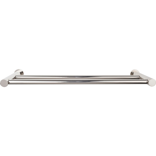 TOP KNOBS HOP7PN TOP BATH (R) Hopewell Bath Double 19 1/2" Wall Mounted Towel Bar - Polished Nickel