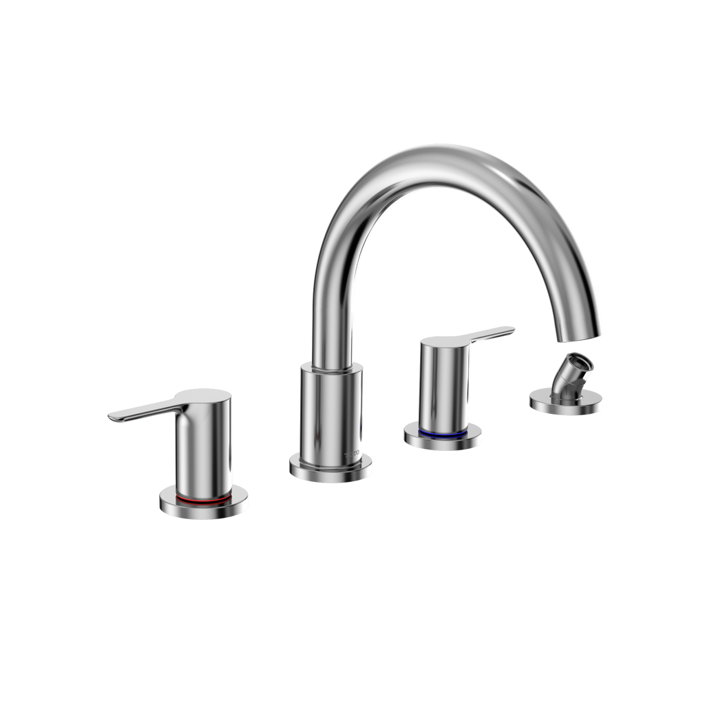 TOTO TBS01202U#CP Lb Two-Handle Deck-Mount Roman Tub Filler Trim With Handshower - Polished Chrome