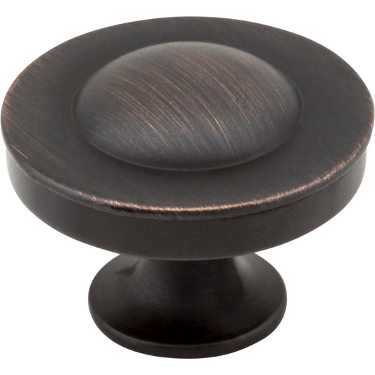 JEFFREY ALEXANDER Z111-DBAC Cordova 1-1/4" Diameter Mushroom Knob - Brushed Oil Rubbed Bronze