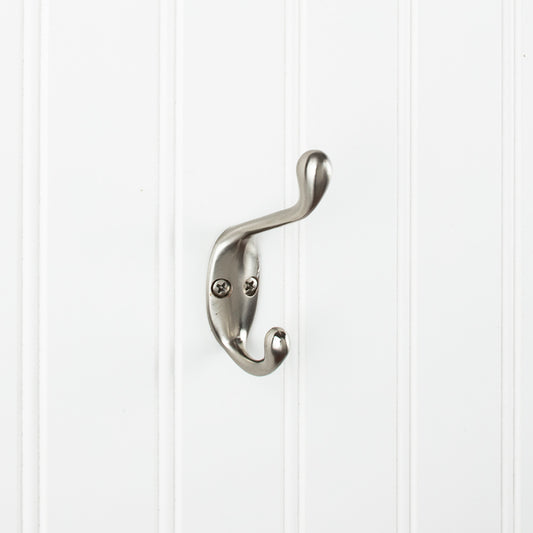 ELEMENTS YD40-337SN Elements Wall Double Hook - Satin Nickel