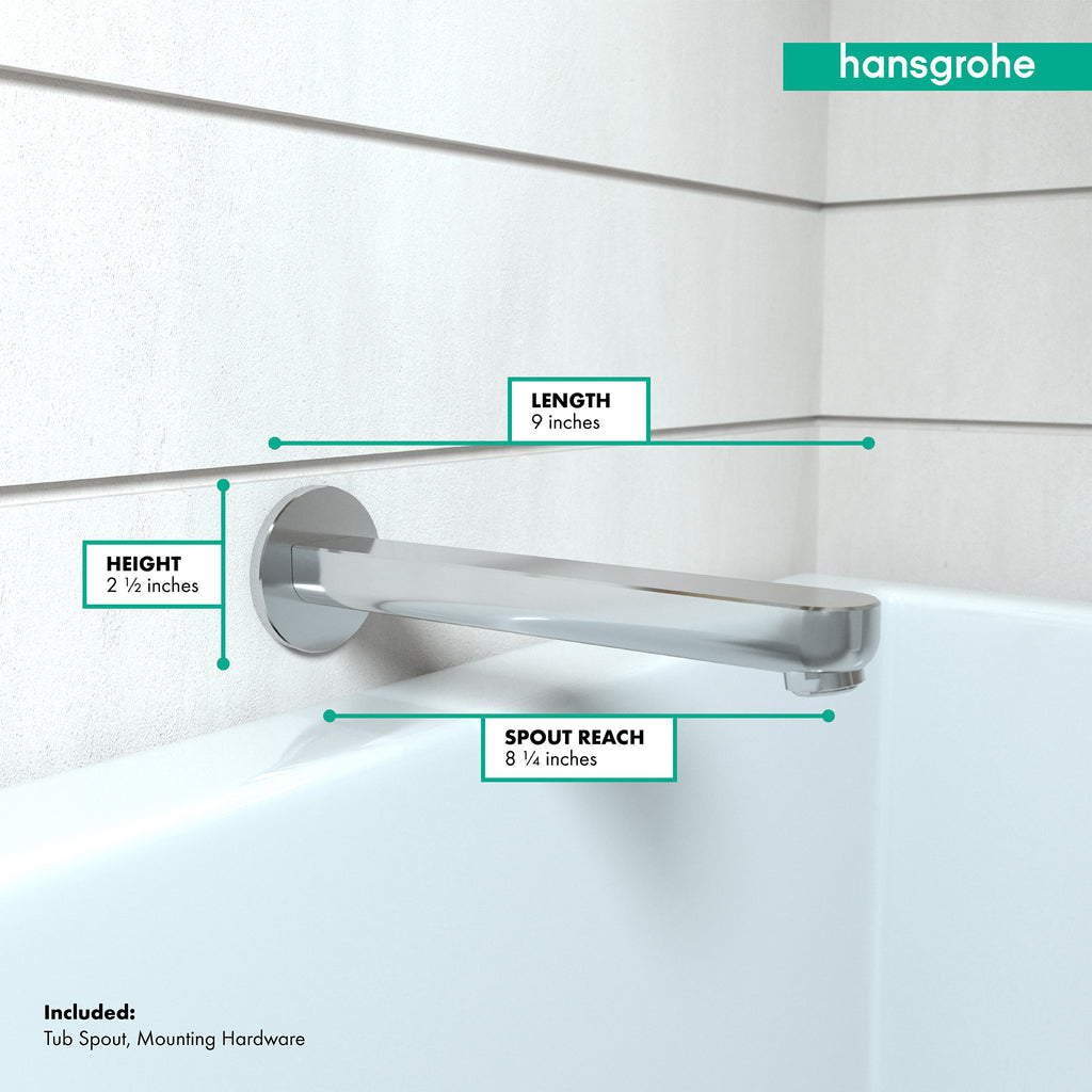 HANSGROHE 14421001 Metris S Tub Spout 9" - Chrome