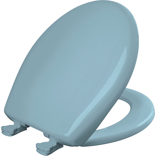 Bemis Round Plastic Toilet Seat in Twilight Blue with STA-TITE Seat Fastening System, Easy•Clean and  Whisper•Close Hinge