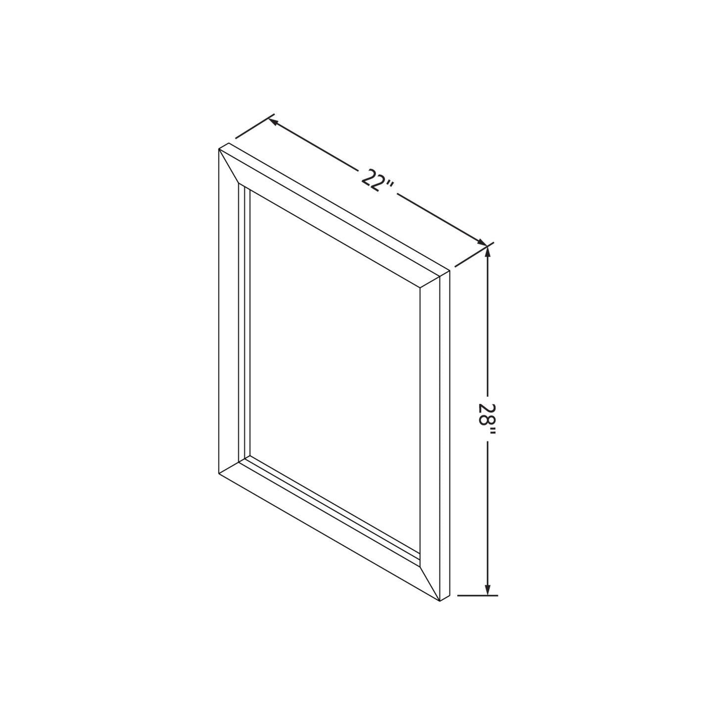 JEFFREY ALEXANDER MIR2CAD-22-WH 22" W x 1" D x 28" H White Cade mirror - White