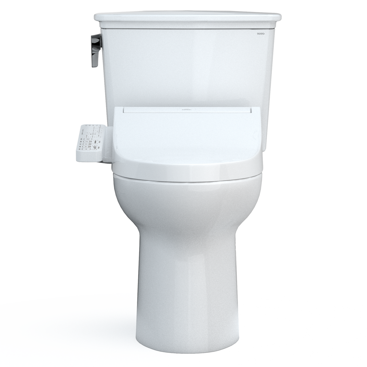 TOTO MW7863074CEFG.10#01 Drake Transitional Washlet+ Two-Piece Elongated 1.28 Gpf Universal Height Tornado Flush Toilet With C2 Bidet Seat - Cotton White