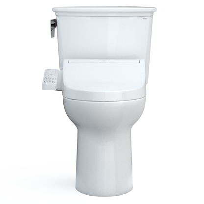TOTO MW7863074CEFG.10#01 Drake Transitional Washlet+ Two-Piece Elongated 1.28 Gpf Universal Height Tornado Flush Toilet With C2 Bidet Seat - Cotton White