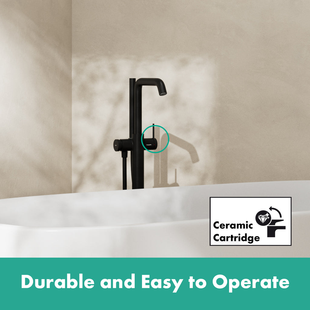 HANSGROHE 73440671 Tecturis S Freestanding Tub Filler with 1.75 GPM Handshower - Matte Black