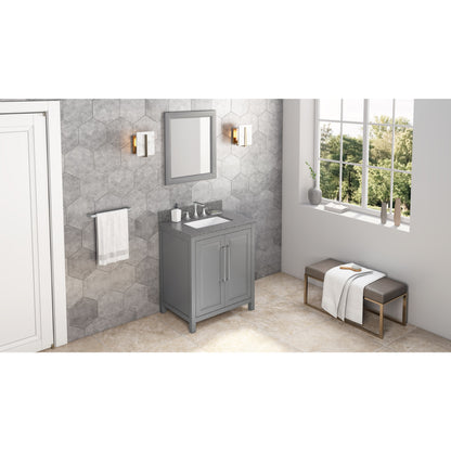 JEFFREY ALEXANDER VKITCAD30GRBOR 30" Grey Cade Vanity, Boulder Cultured Marble Vanity Top, undermount rectangle bowl - Grey