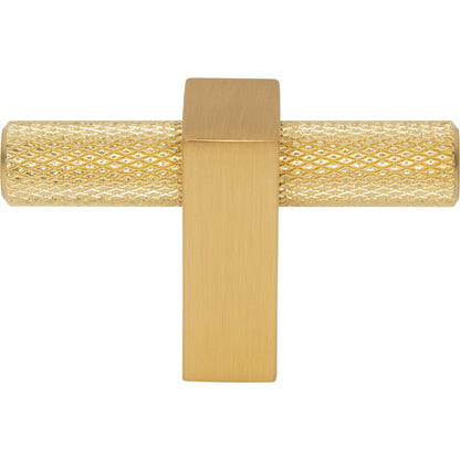 JEFFREY ALEXANDER 498T-BG Larkin Knurled 2-3/8" Length Bar Knob - Brushed Gold