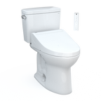 TOTO MW7763084CSFG#01 Drake Washlet+ Two-Piece Elongated 1.6 Gpf Universal Height Tornado Flush Toilet With C5 Bidet Seat - Cotton White