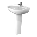 TOTO LPT241G#01 Supreme Oval Basin Pedestal Bathroom Sink With Cefiontect For Single Hole Faucets - Cotton White