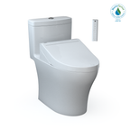 TOTO MW6463084CEMFGN#01 Washlet+ Aquia Iv One-Piece Elongated Dual Flush 1.28 And 0.9 Gpf Toilet And Washlet C5 Bidet Seat - Cotton White