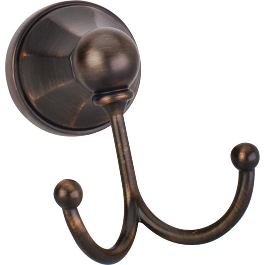 ELEMENTS BHE3-02DBAC-R Newbury Brushed Oil Rubbed Bronze Double Robe Hook - Retail Packaged - Brushed Oil Rubbed Bronze