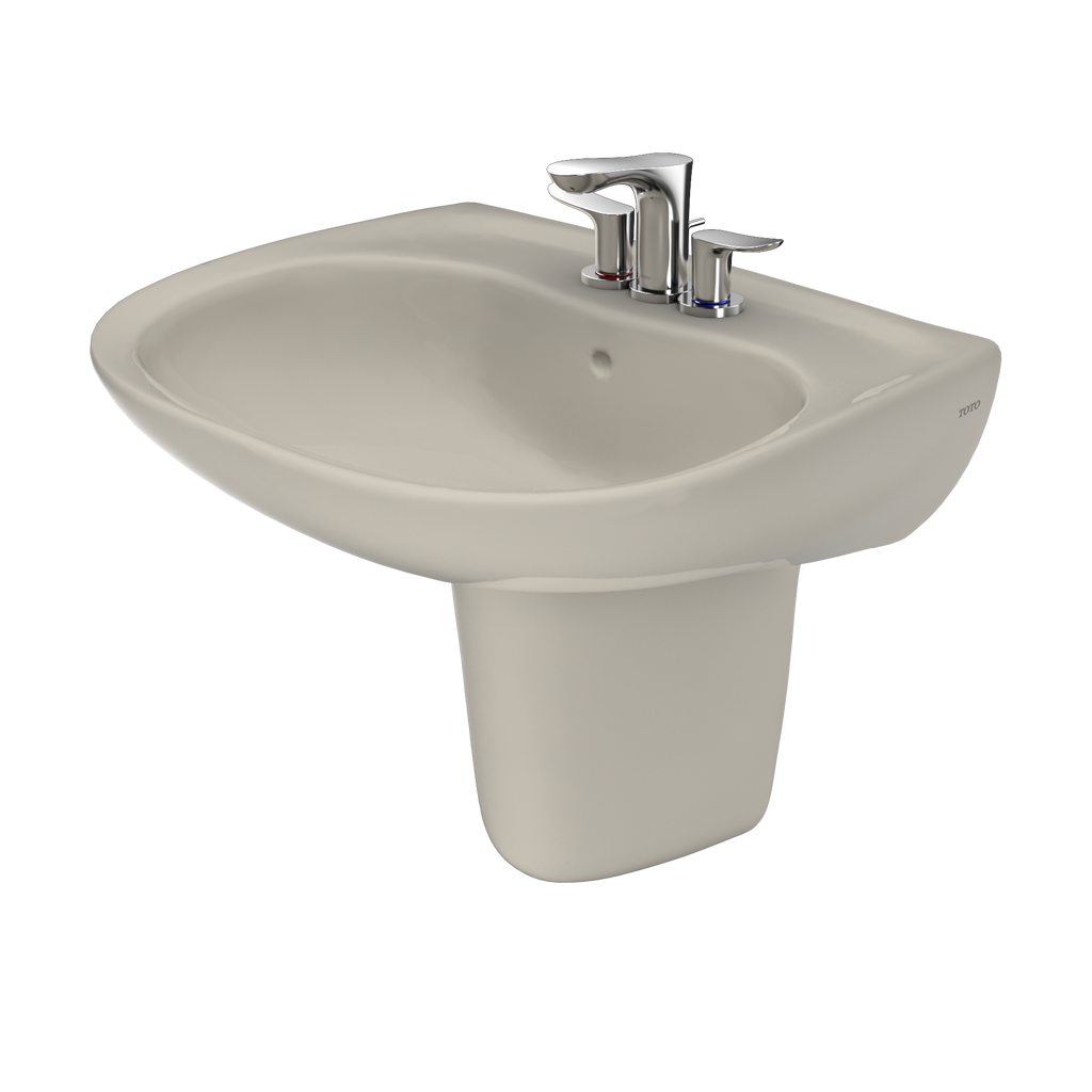 TOTO LHT242.4G#03 Prominence Oval Wall-Mount Bathroom Sink With Cefiontect And Shroud For 4 Inch Center Faucets - Bone