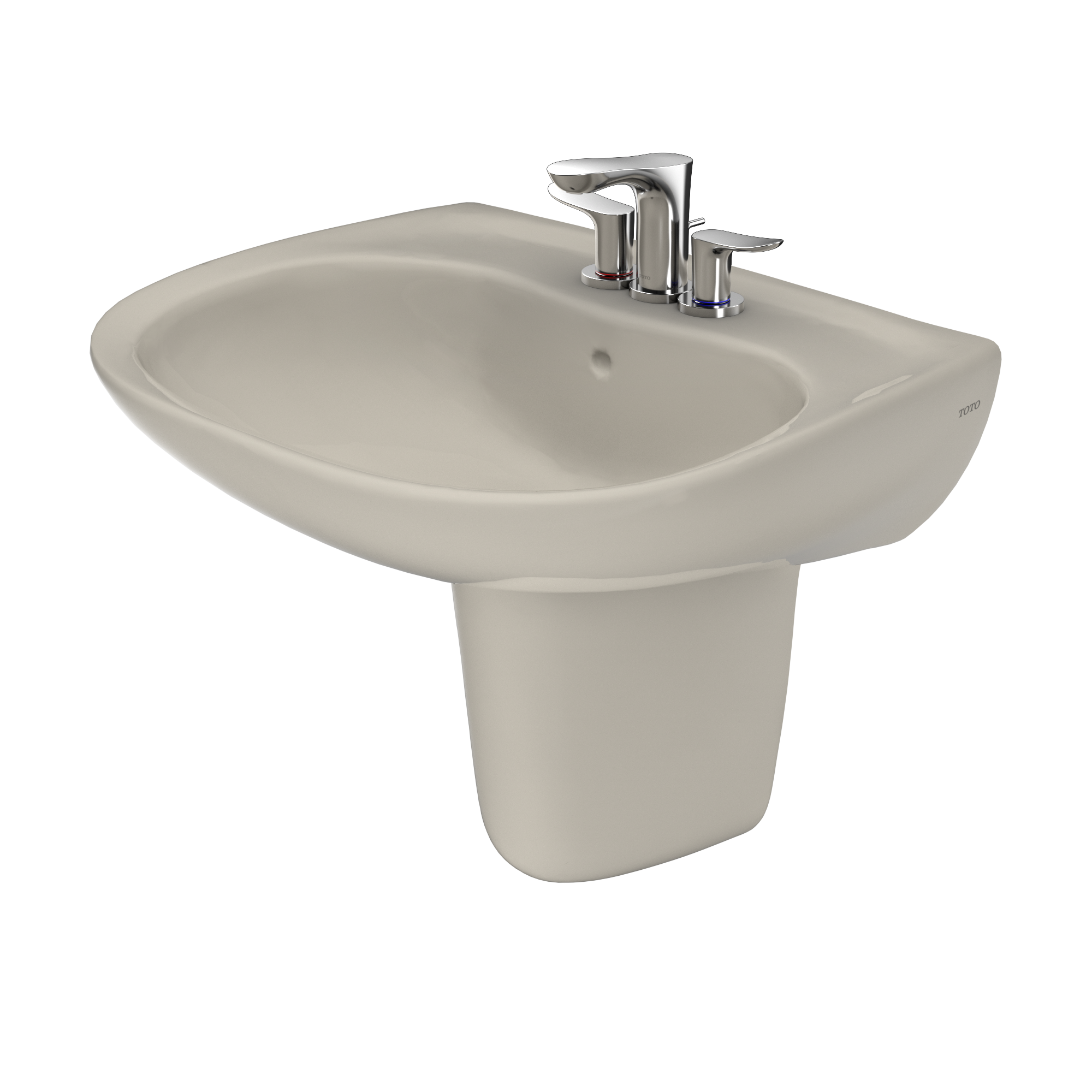 TOTO LHT242.4G#03 Prominence Oval Wall-Mount Bathroom Sink With Cefiontect And Shroud For 4 Inch Center Faucets - Bone
