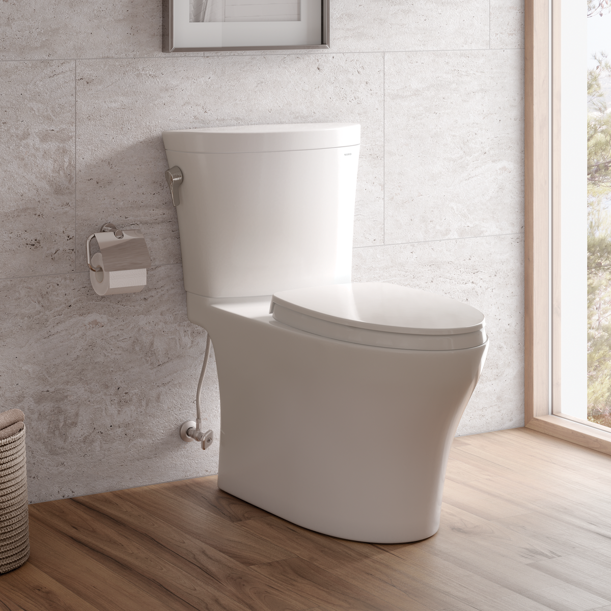 TOTO MS448124CEMFGN#01 Aquia Iv Arc Two-Piece Elongated Dual Flush 1.28 And 0.9 Gpf Universal Height Toilet With Cefiontect -