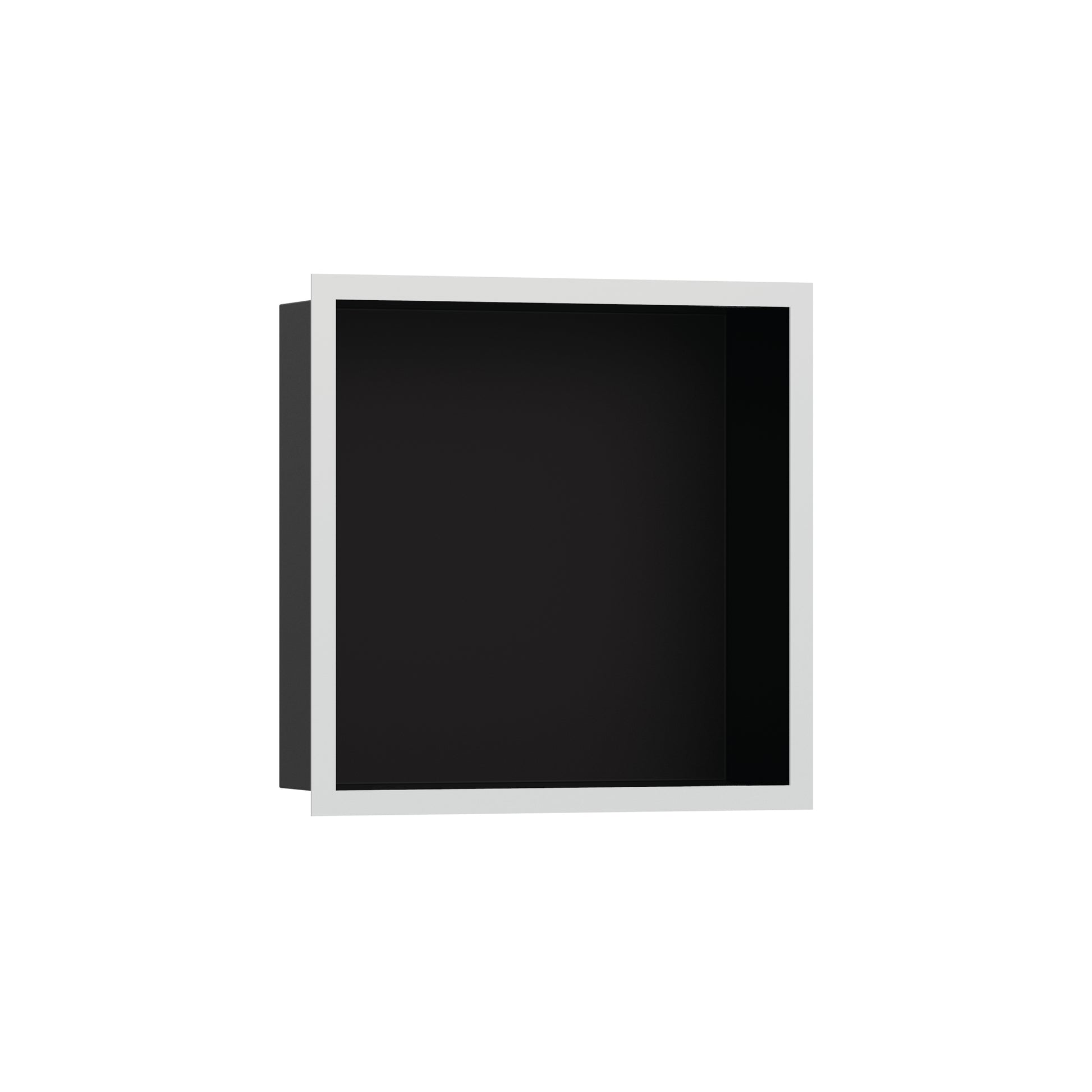 HANSGROHE 56098700 XtraStoris Individual Wall Niche Matte Black with Design Frame 12"x 12"x 4" in Matte White