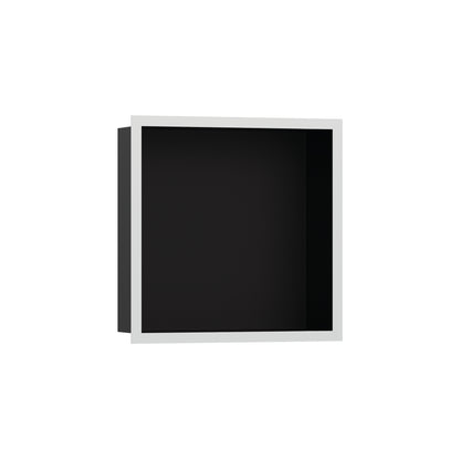 HANSGROHE 56098700 XtraStoris Individual Wall Niche Matte Black with Design Frame 12"x 12"x 4" - Matte White