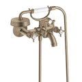 AXOR 16561821 Montreux 2-Handle Wall-Mounted Tub Filler with Cross Handles and 1.8 GPM Handshower - Brushed Nickel