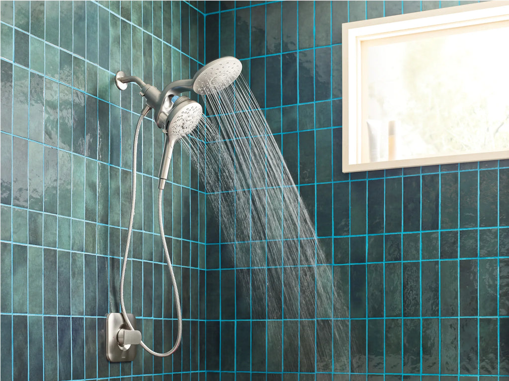 MOEN IN208C2SRN Inly  Six-Function 6-1/2" Diameter Spray Head Eco Rainshower And Handshower In Spot Resist Brushed Nickel