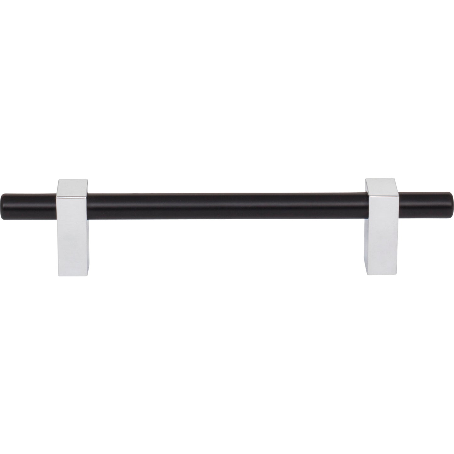 JEFFREY ALEXANDER 478-128MBPC Larkin 2 128 mm Center-to-Center Bar Pull - Matte Black w/Polished Chrome