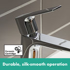 HANSGROHE 72557821 Rebris E Single-Hole Faucet 110 with Pop-Up Drain, 1.2 GPM - Brushed Nickel
