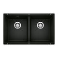 BLANCO 442927 Precis Precis SILGRANIT 29" 50/50 Double Bowl Undermount Kitchen Sink - Coal Black in Coal Black