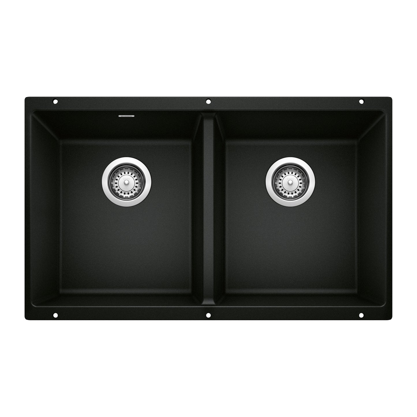 BLANCO 442927 Precis Precis SILGRANIT 29" 50/50 Double Bowl Undermount Kitchen Sink - Coal Black in Coal Black