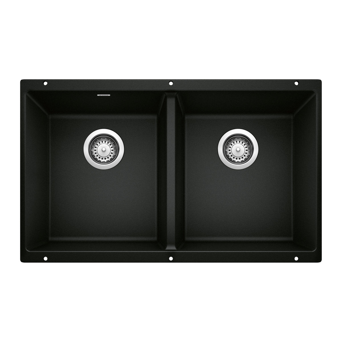 BLANCO 442927 Precis Precis SILGRANIT 29" 50/50 Double Bowl Undermount Kitchen Sink - Coal Black in Coal Black