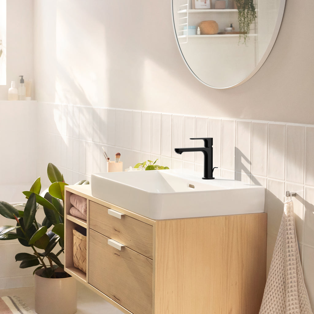 HANSGROHE 72517671 Rebris S Single-Hole Faucet 110 with Pop-Up Drain, 1.2 GPM - Matte Black