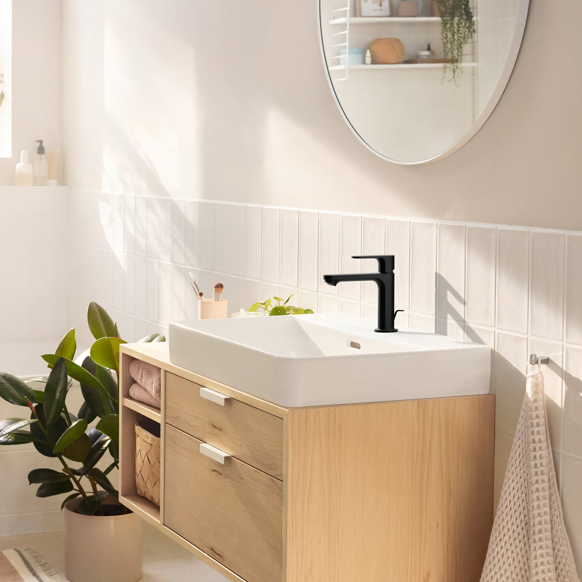 HANSGROHE 72517671 Rebris S Single-Hole Faucet 110 with Pop-Up Drain, 1.2 GPM - Matte Black