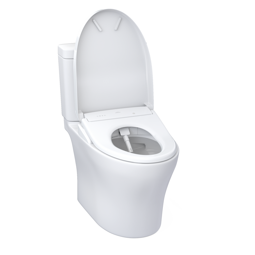 TOTO MW4464736CEMGNA#01 Washlet+ Aquia Iv Two-Piece Elongated Dual Flush 1.28 And 0.9 Gpf Toilet And With Auto Flush S7A Contemporary Bidet Seat - Cotton White