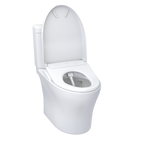 TOTO MW4464726CEMGN#01 Washlet+ Aquia Iv Two-Piece Elongated Dual Flush 1.28 And 0.9 Gpf Toilet And Contemporary Washlet S7 Contemporary Bidet Seat - Cotton White