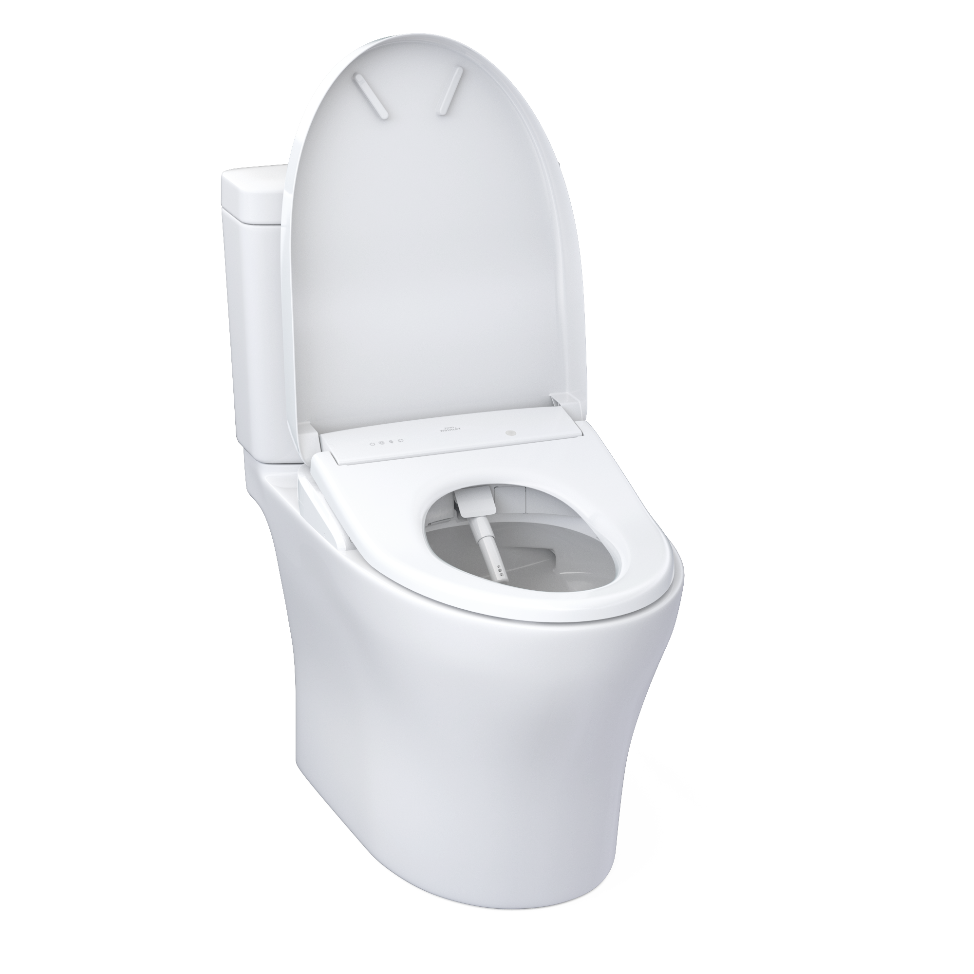 TOTO MW4464726CEMFGNA#01 Washlet+ Aquia Iv Two-Piece Elongated Dual Flush 1.28 And 0.9 Gpf Toilet With Auto Flush S7 Contemporary Bidet Seat - Cotton White