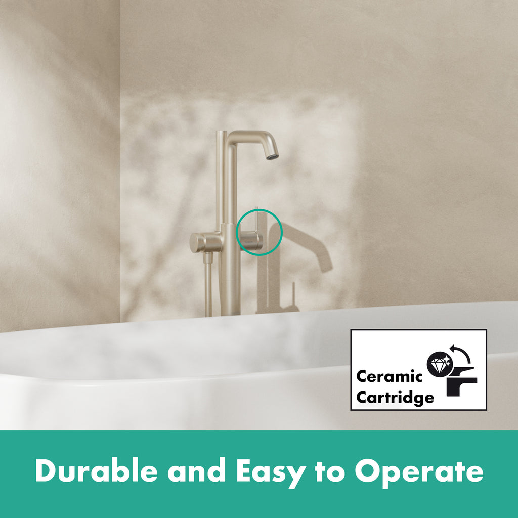 HANSGROHE 73440821 Tecturis S Freestanding Tub Filler with 1.75 GPM Handshower - Brushed Nickel