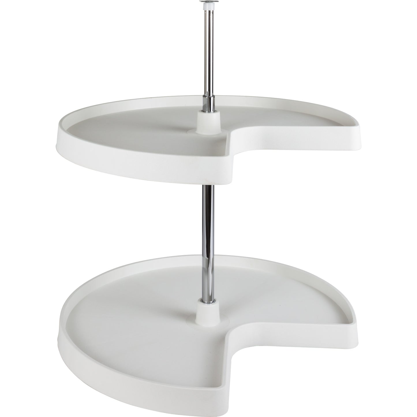 HARDWARE RESOURCES PLSK224 24" Kidney Two-Shelf Plastic Lazy Susan Set - White