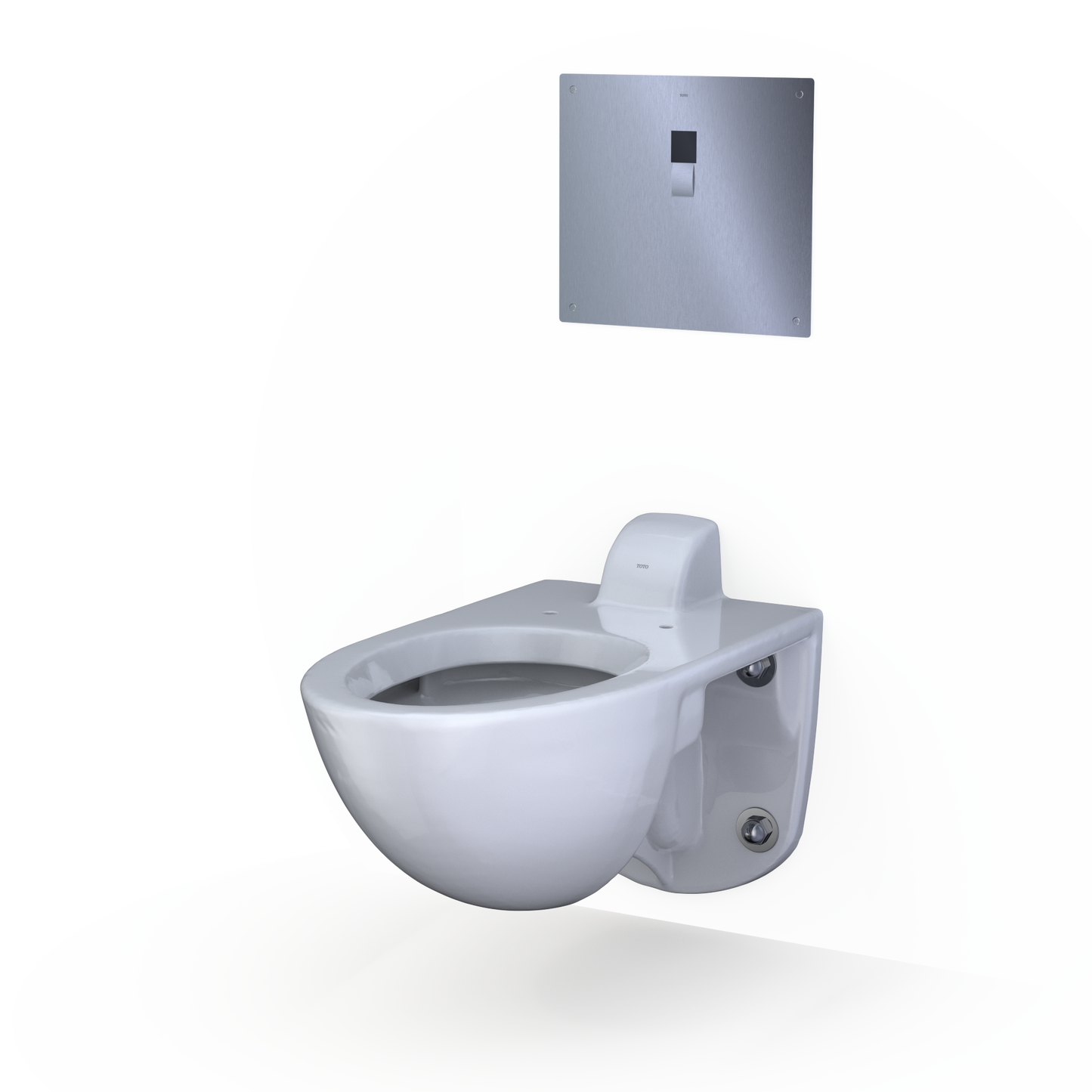 TOTO TET2UB33#SS ECOPOWER Touchless 1.0 GPF High-Efficiency Concealed Toilet Flushometer Valve for Back Spud with 14 x 12 Cover Plate , Stainless Steel