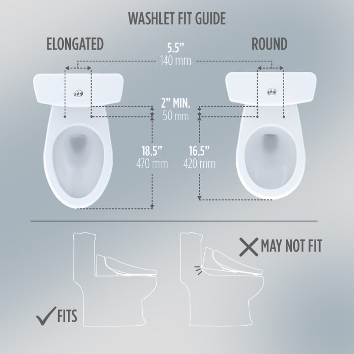 TOTO SW3446#01 Washlet S5 Elongated Electronic Bidet Toilet Seat - Cotton White