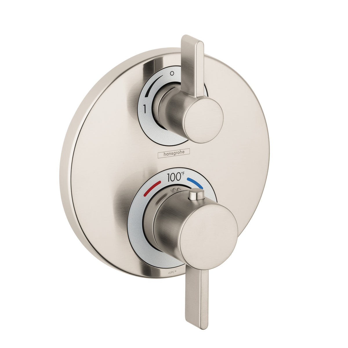 HANSGROHE 15758821 Ecostat S Thermostatic Trim with Volume Control and Diverter - Brushed Nickel