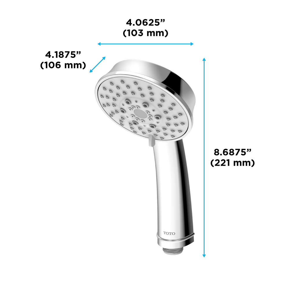 TOTO TBW03003U2#CP L Series 2.0 Gpm Multifunction 4 Inch Classic Handshower - Polished Chrome
